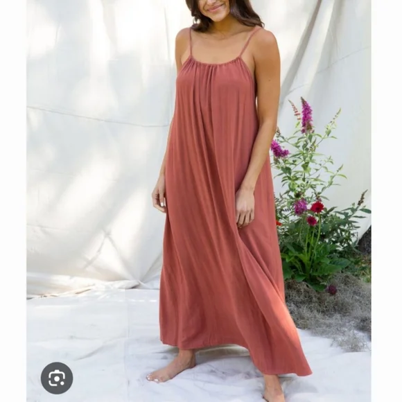 NATURAL LIFE | Dresses | Natural Life Flax Blend Rust Elsa Maxi Dress |  Poshmark